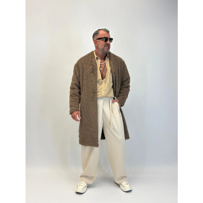 CAPO Zincir Düğme Detaylı Kaban Kahve