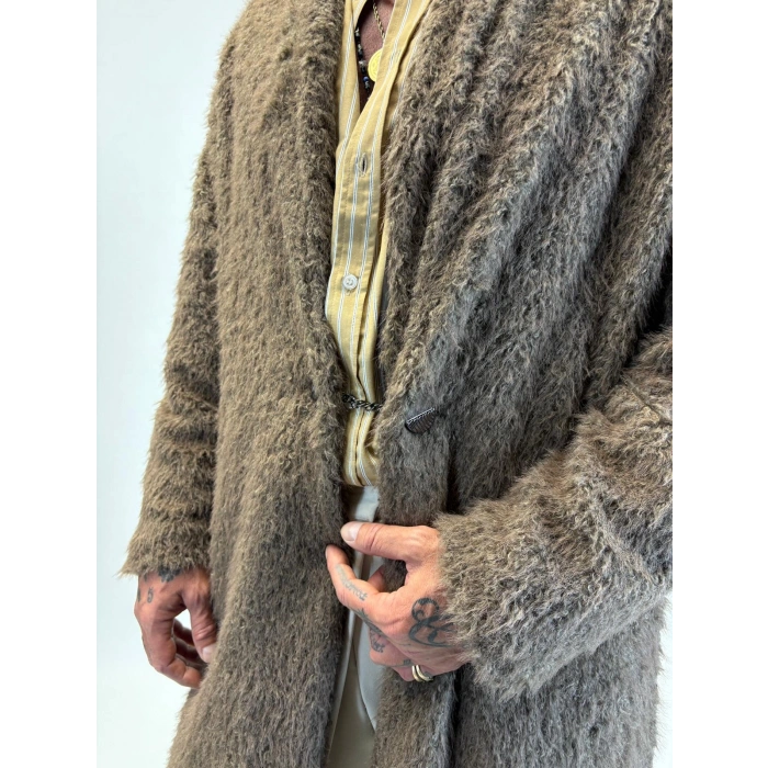 CAPO Zincir Düğme Detaylı Kaban Kahve