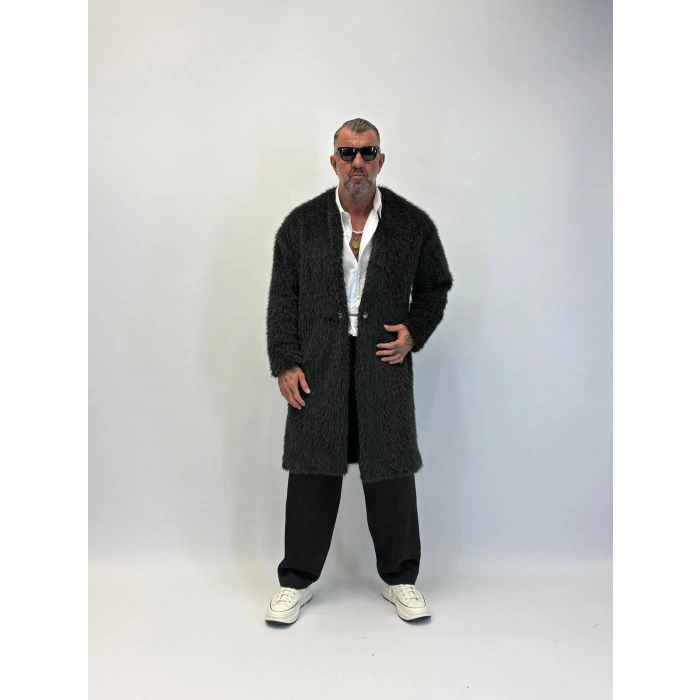 CAPO Zincir Düğme Detaylı Kaban Siyah