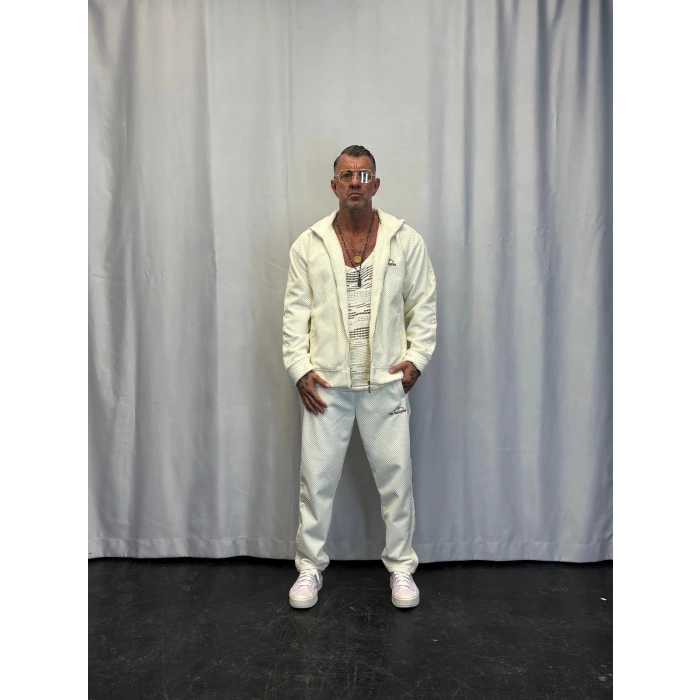 Crocodile Fur Takım Beyaz