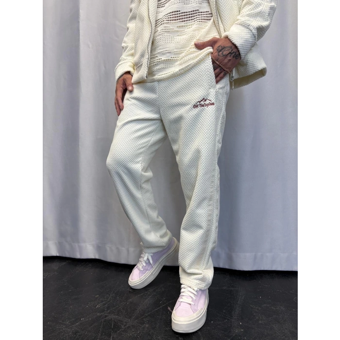 Crocodile Fur Takım Beyaz