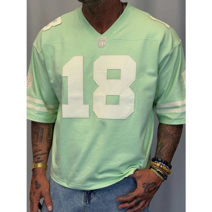 Derin Nakışlı Amerikan T-Shirt Yeşil