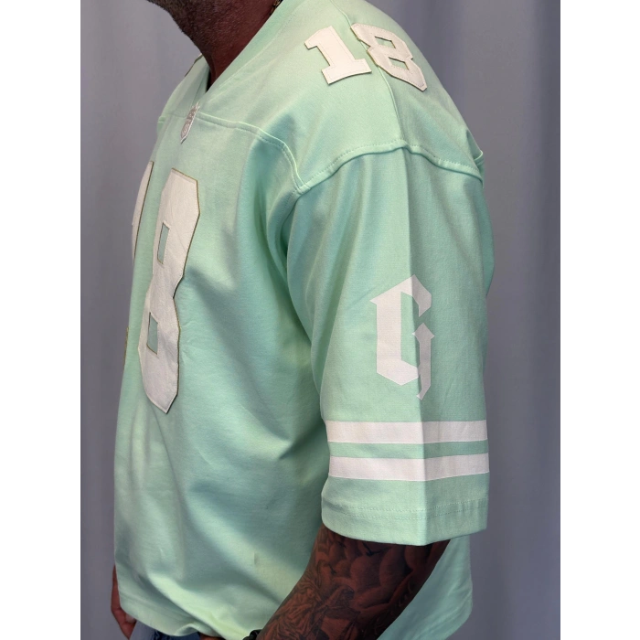 Derin Nakışlı Amerikan T-Shirt Yeşil