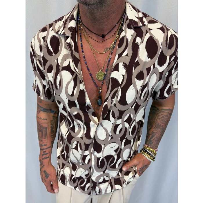 Desenli Kısa Kol Gömlek