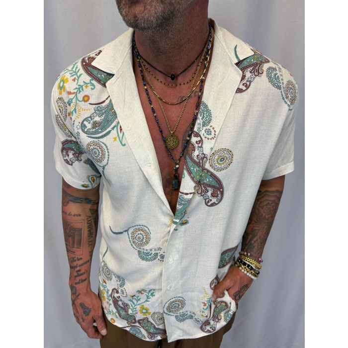 Desenli Kısa Kol Gömlek