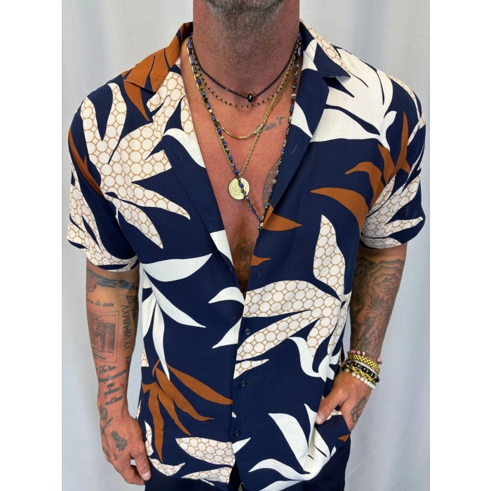 Desenli Kısa Kol Gömlek