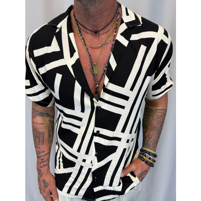 Desenli Kısa Kol Gömlek