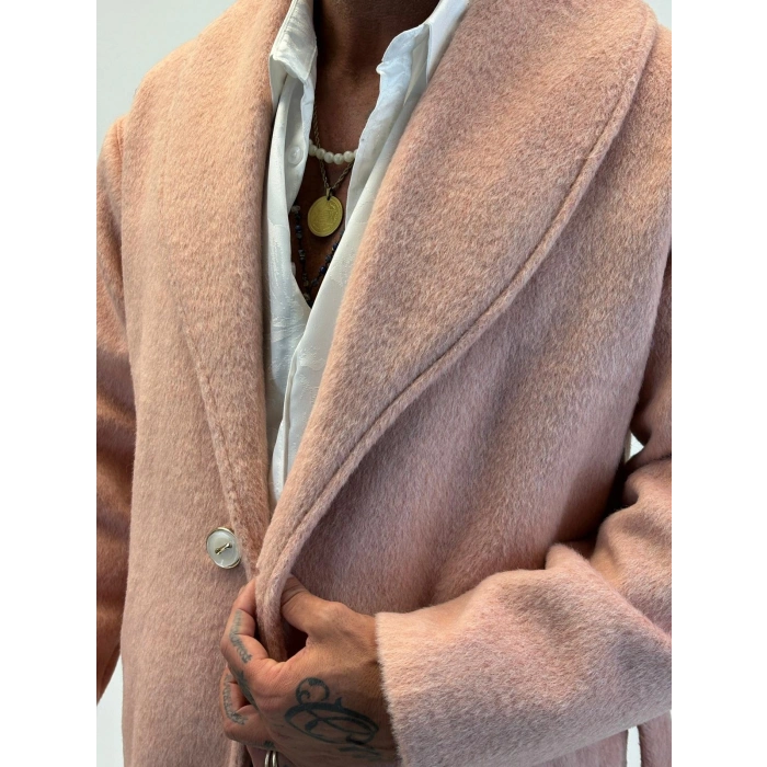 Fransız Cashmere Şalyaka Kaban Pudra