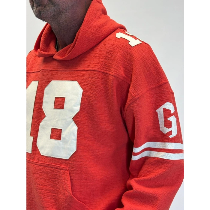 Guard 18 Nakış Detaylı Hoodie Kırmızı