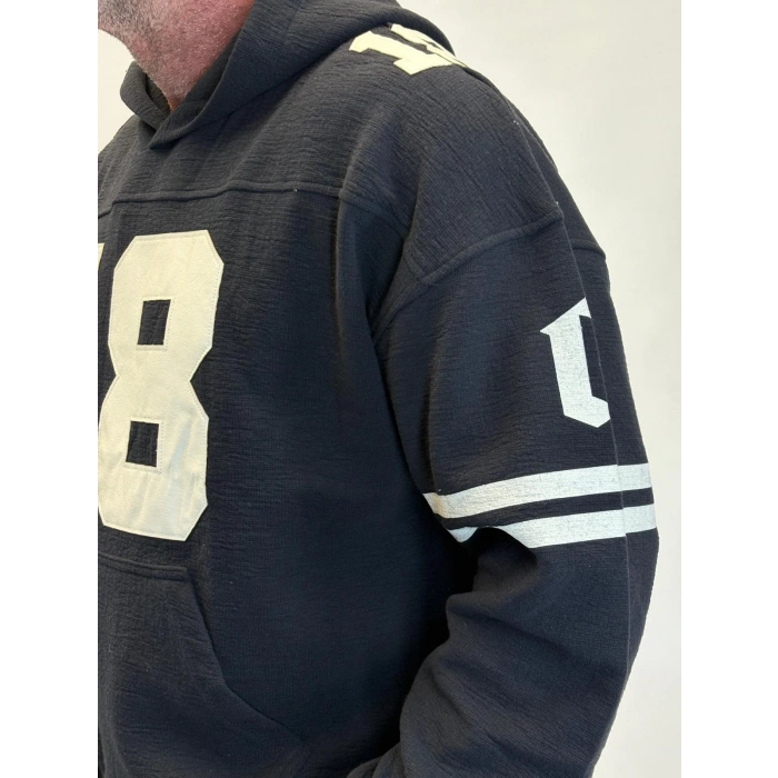 Guard 18 Nakış Detaylı Hoodie Siyah