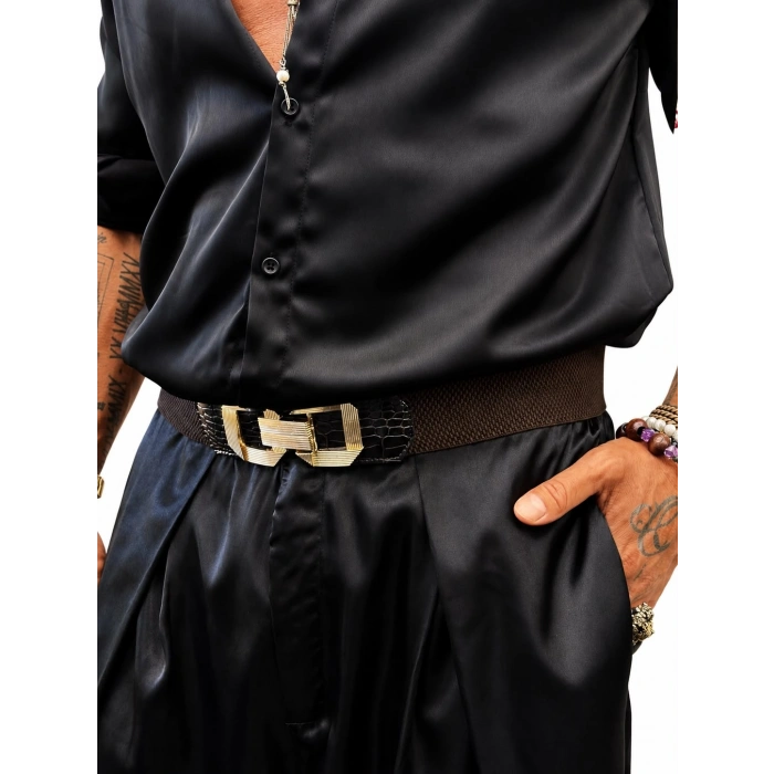 İnfinty Tokalı Lastik Kemer Kahve