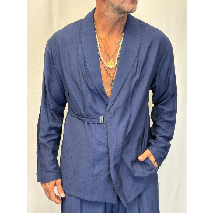 İpek Desenli Takım Elbise Lacivert