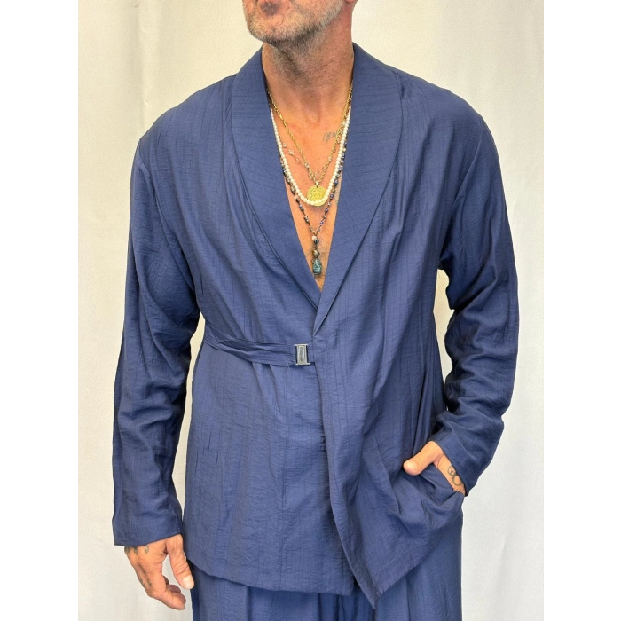 İpek Desenli Takım Elbise Lacivert