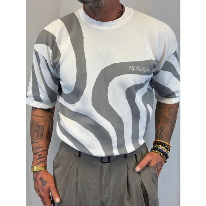 İpek Triko Dali T-Shirt Gri