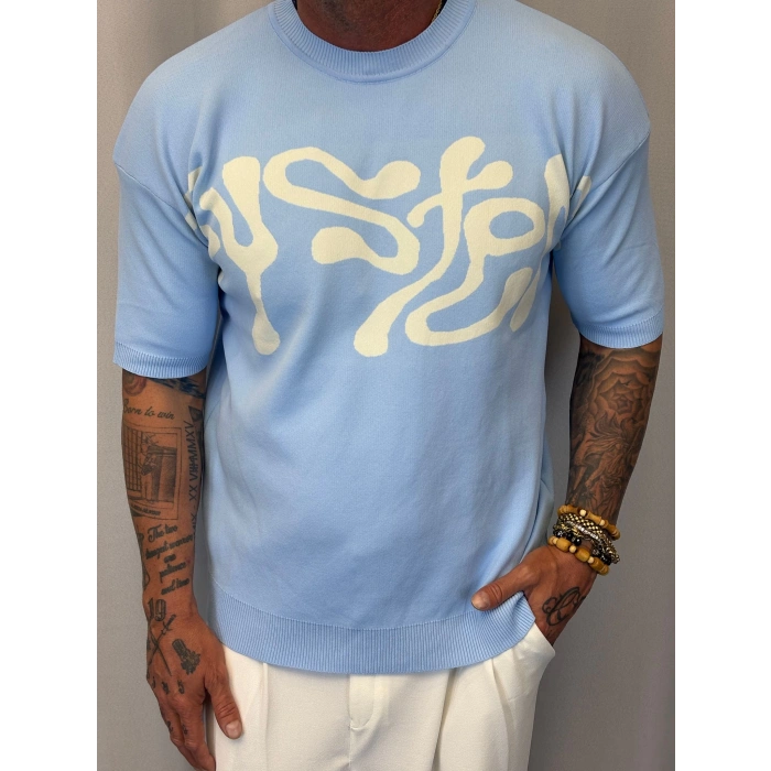 İpek Triko System T-Shirt Mavi