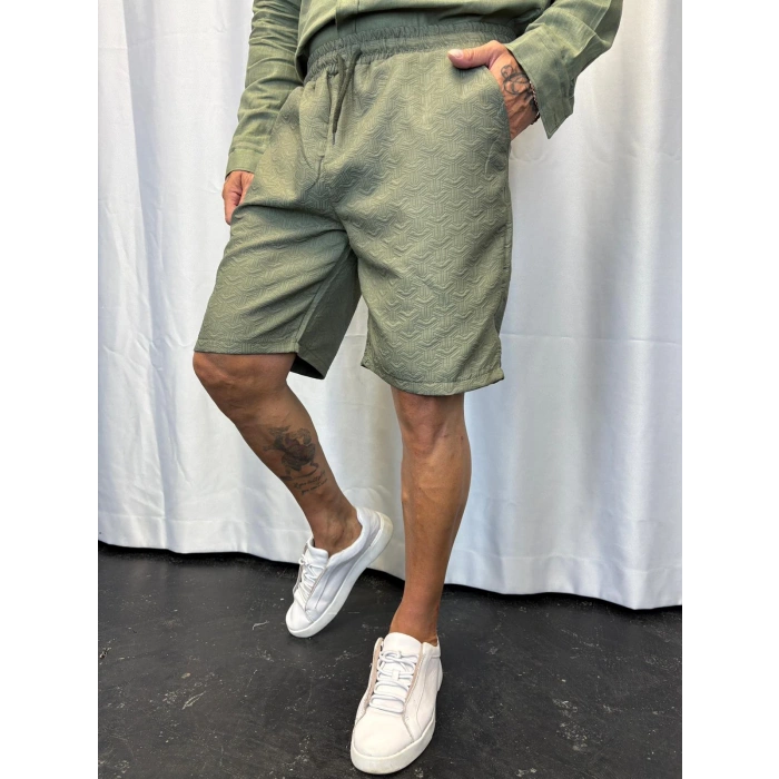 Jakarlı Şort Yeşil