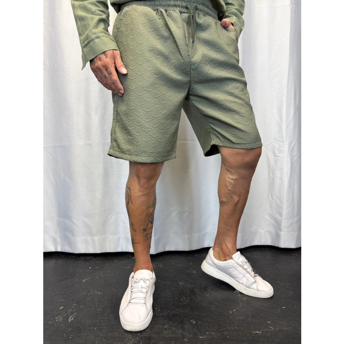 Jakarlı Şort Yeşil