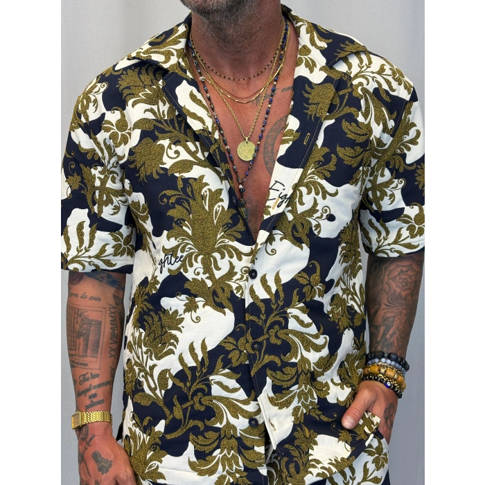 Kapitone Desenli Gömlek Yeşil