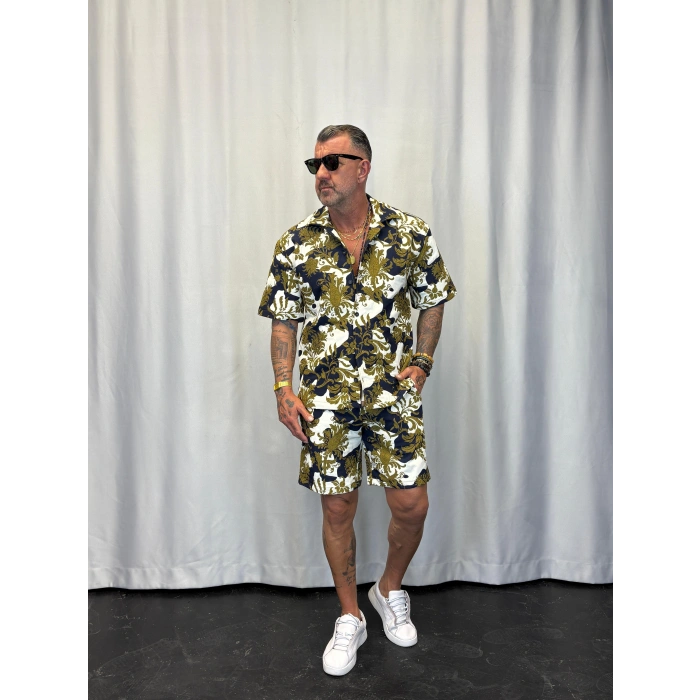 Kapitone Desenli Takım Yeşil