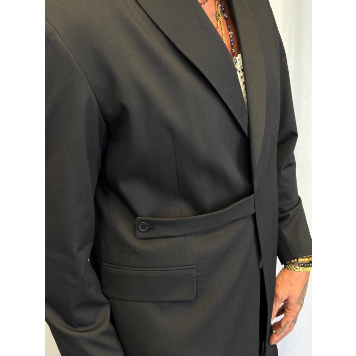 Kemer Detaylı Takım Elbise Siyah