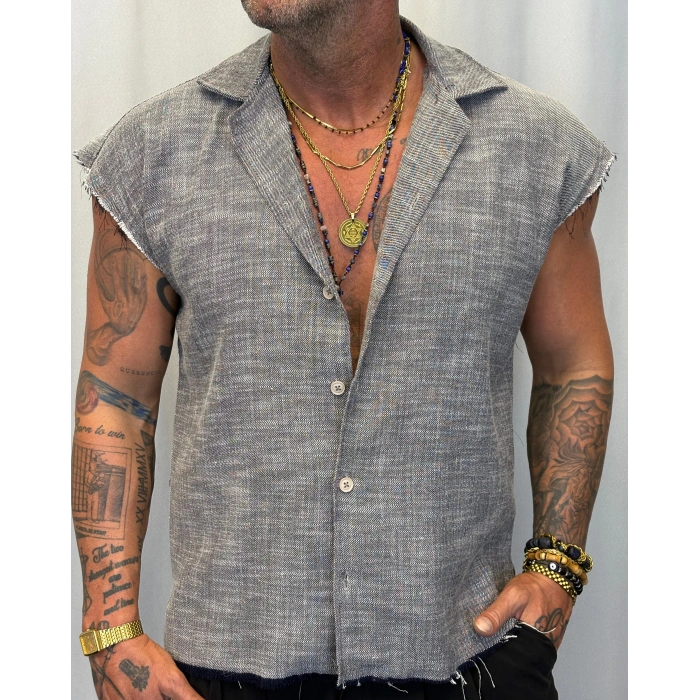 Kolsuz Denim Jakar Gömlek Antrasit