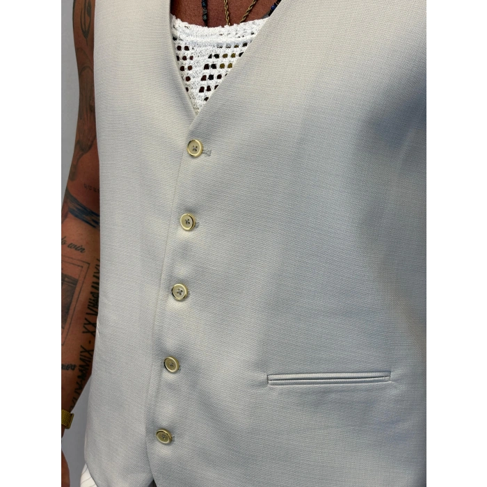 Kolsuz Gömlek Yelek Gri