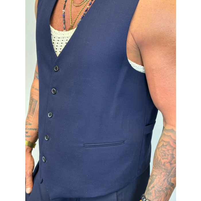 Kolsuz Gömlek Yelek Lacivert