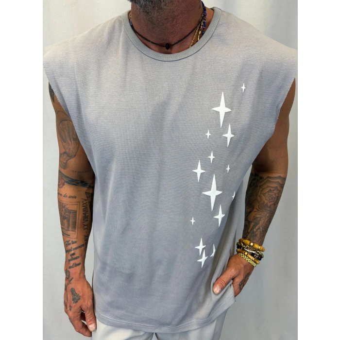 Kolsuz Penye T-Shirt Gri