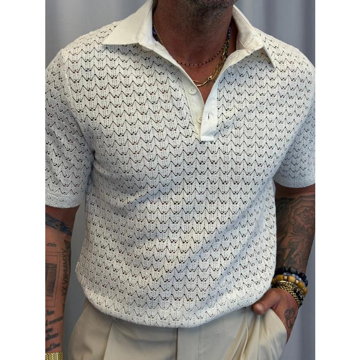 Kumaş Yakalı Özel Triko Beyaz