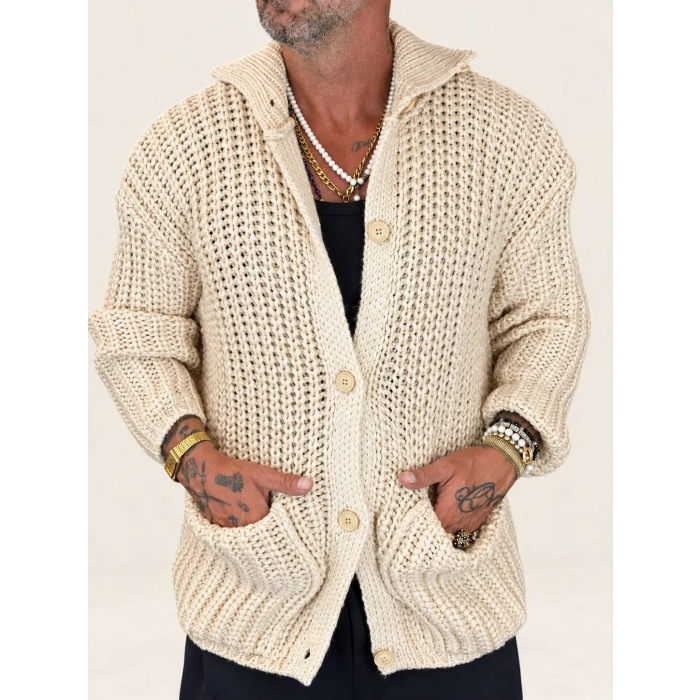 Long Knıt Cardigan Ekru