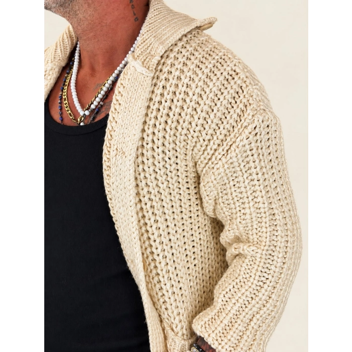 Long Knıt Cardigan Ekru