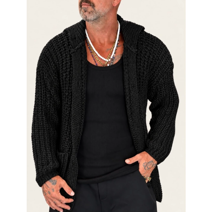 Long Knıt Cardigan Siyah