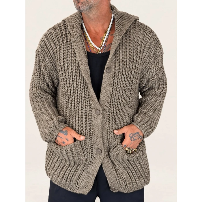 Long Knıt Cardigan Vizon