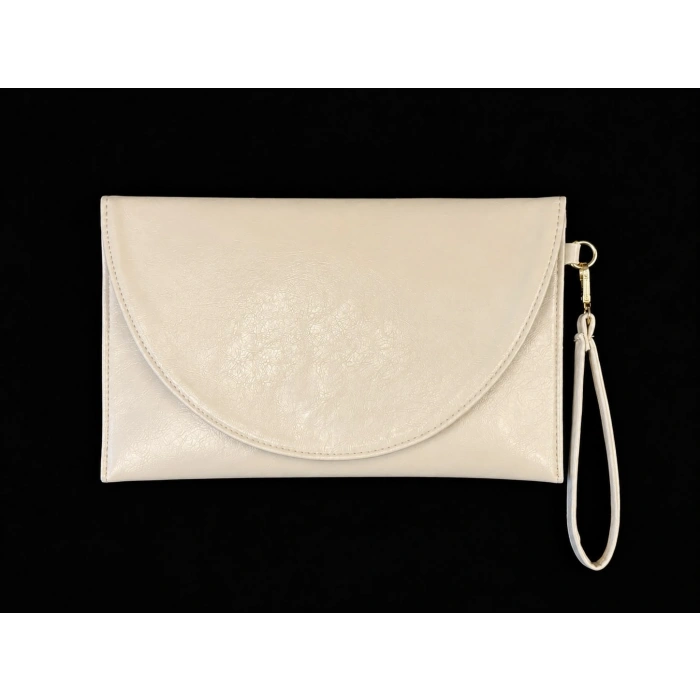 Milano Deri Clutch Krem