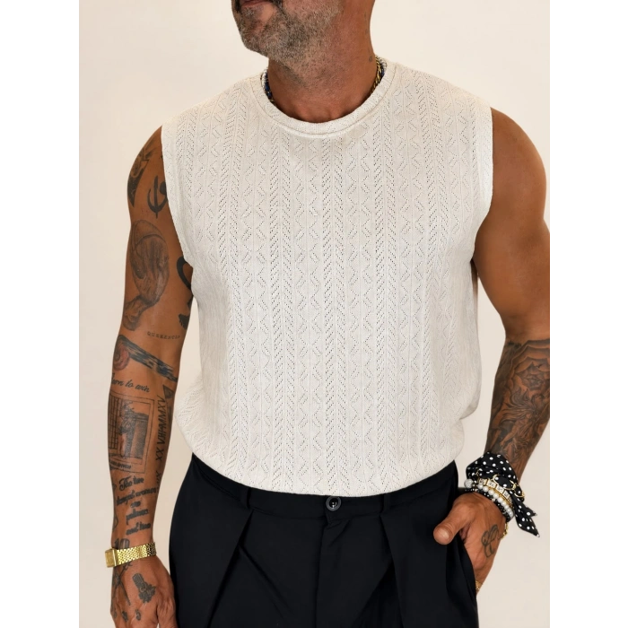 Milano Premium Dokulu T-shirt Beyaz