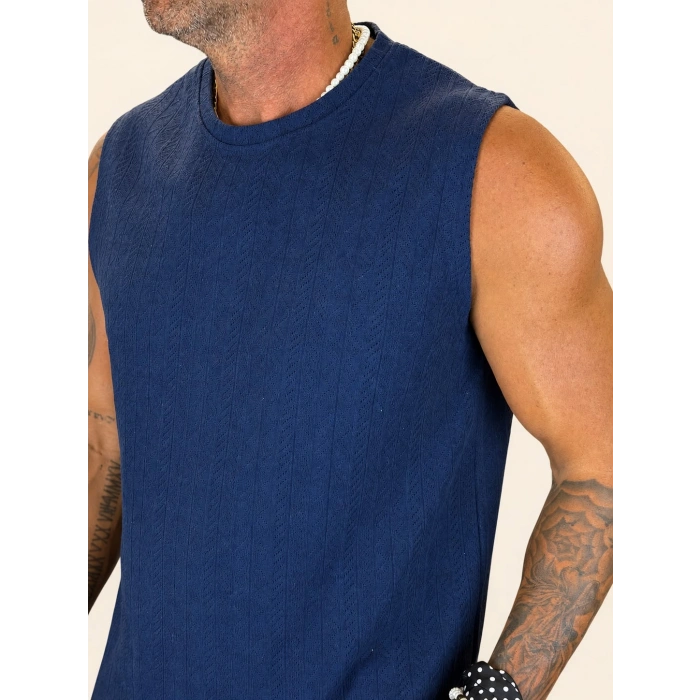 Milano Premium Dokulu T-shirt Lacivert