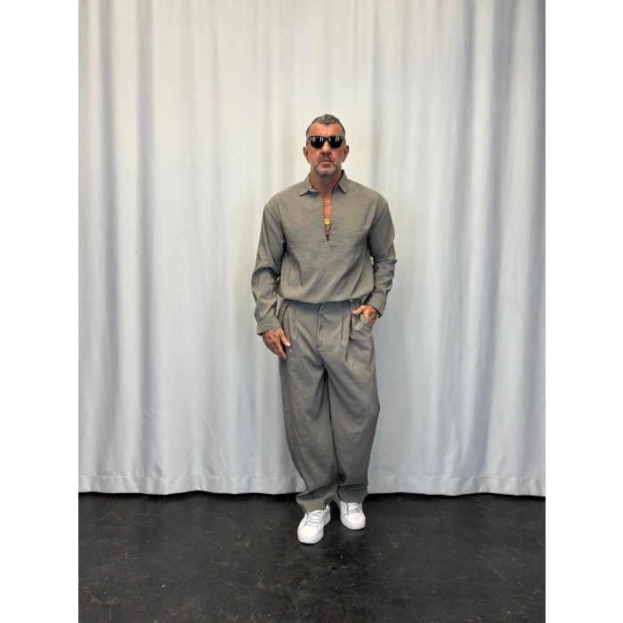 Modal 3 Düğmeli Takım Gri