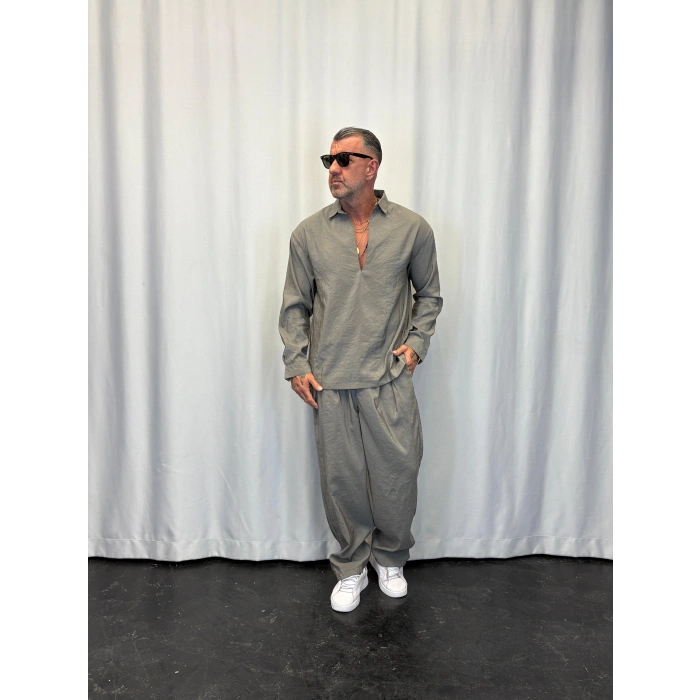 Modal 3 Düğmeli Takım Gri