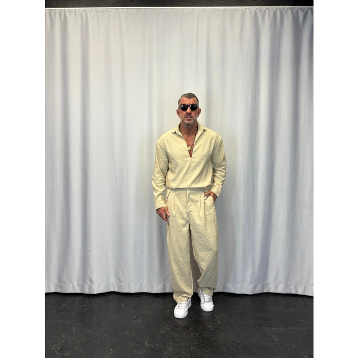 Modal 3 Düğmeli Takım Krem