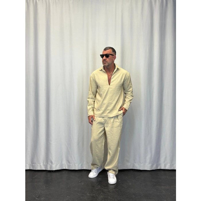 Modal 3 Düğmeli Takım Krem