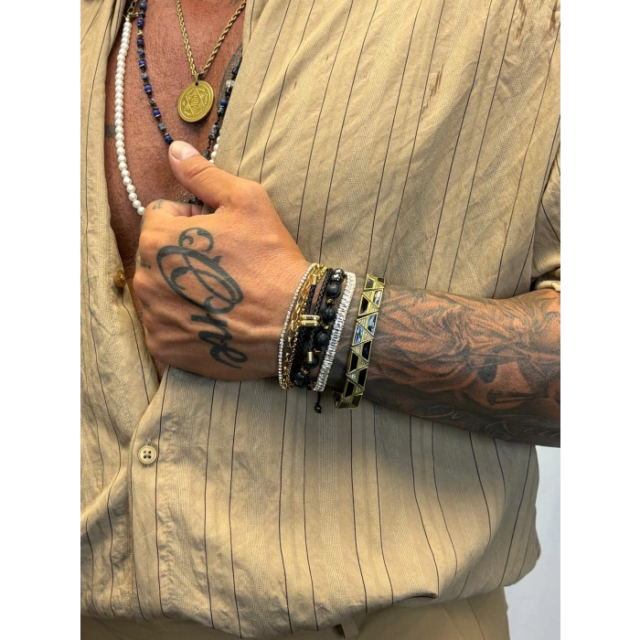 Modal Kısa Kol Çizgili Gömlek Bej