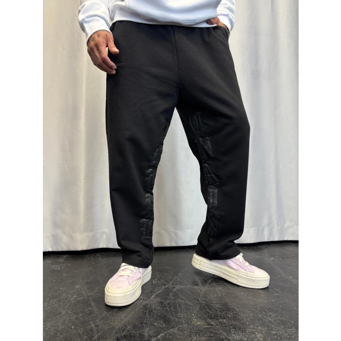 Nakış Detaylı Eşofman Altı Siyah