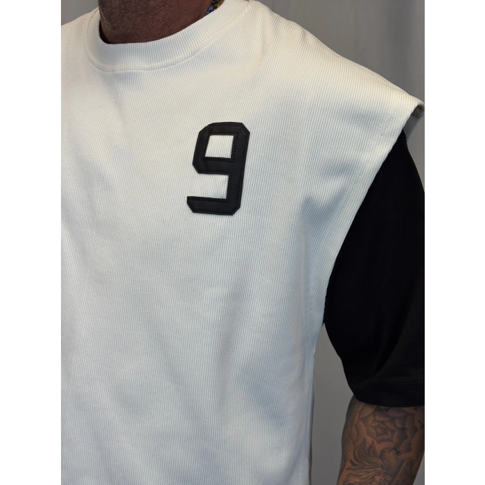 Number 9 Çift Katlı Crop + T-Shirt Beyaz