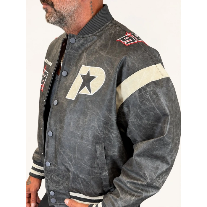 Off System Vintage Crop Bomber Beyaz