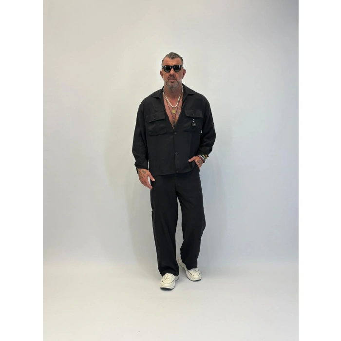 Orgnc Tencel Oversize Takım Siyah