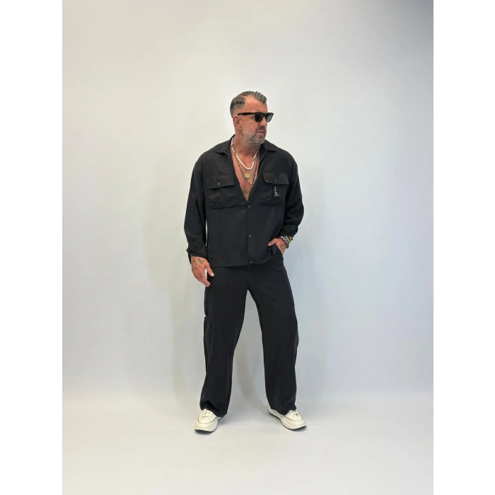 Orgnc Tencel Oversize Takım Siyah