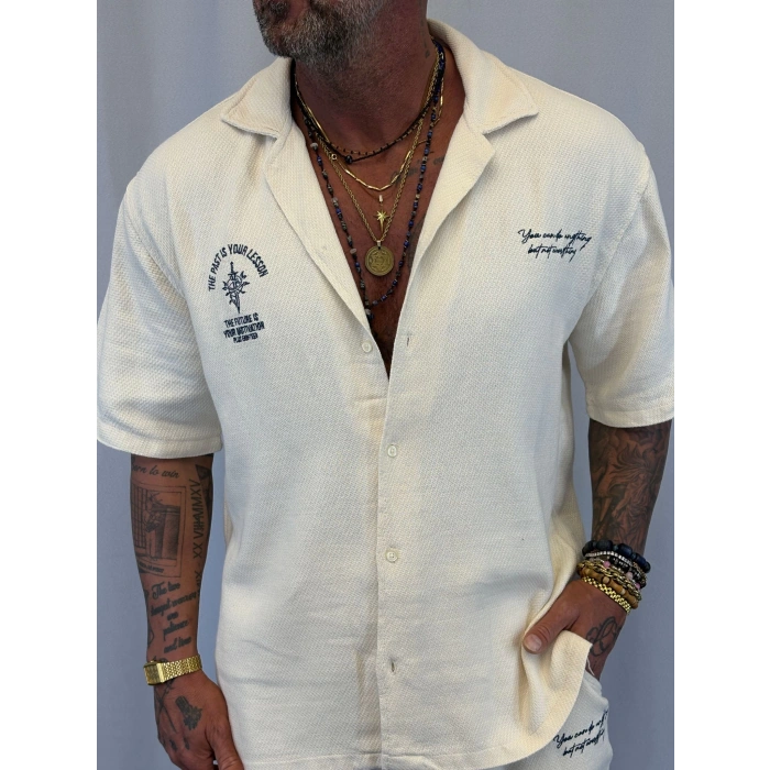 Pamuk Hasır Yıkamalı Takım Beyaz