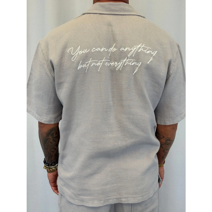 Pamuk Hasır Yıkamalı Takım Gri