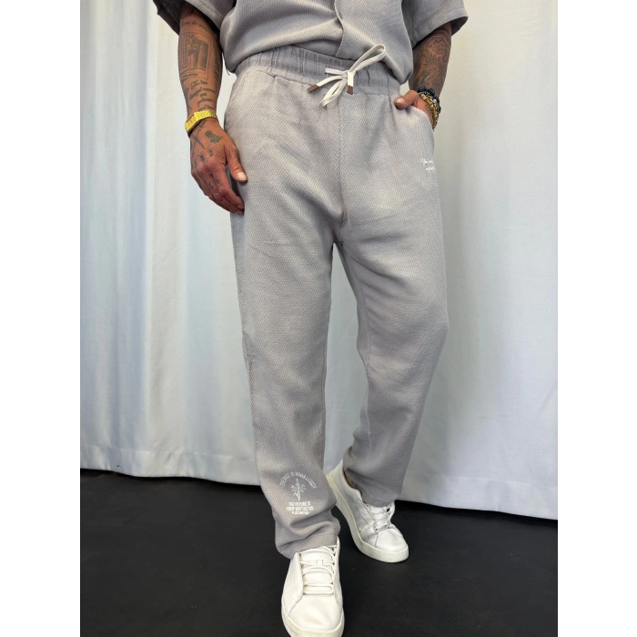 Pamuk Hasır Yıkamalı Takım Gri