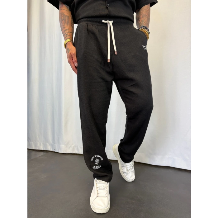 Pamuk Hasır Yıkamalı Takım Siyah